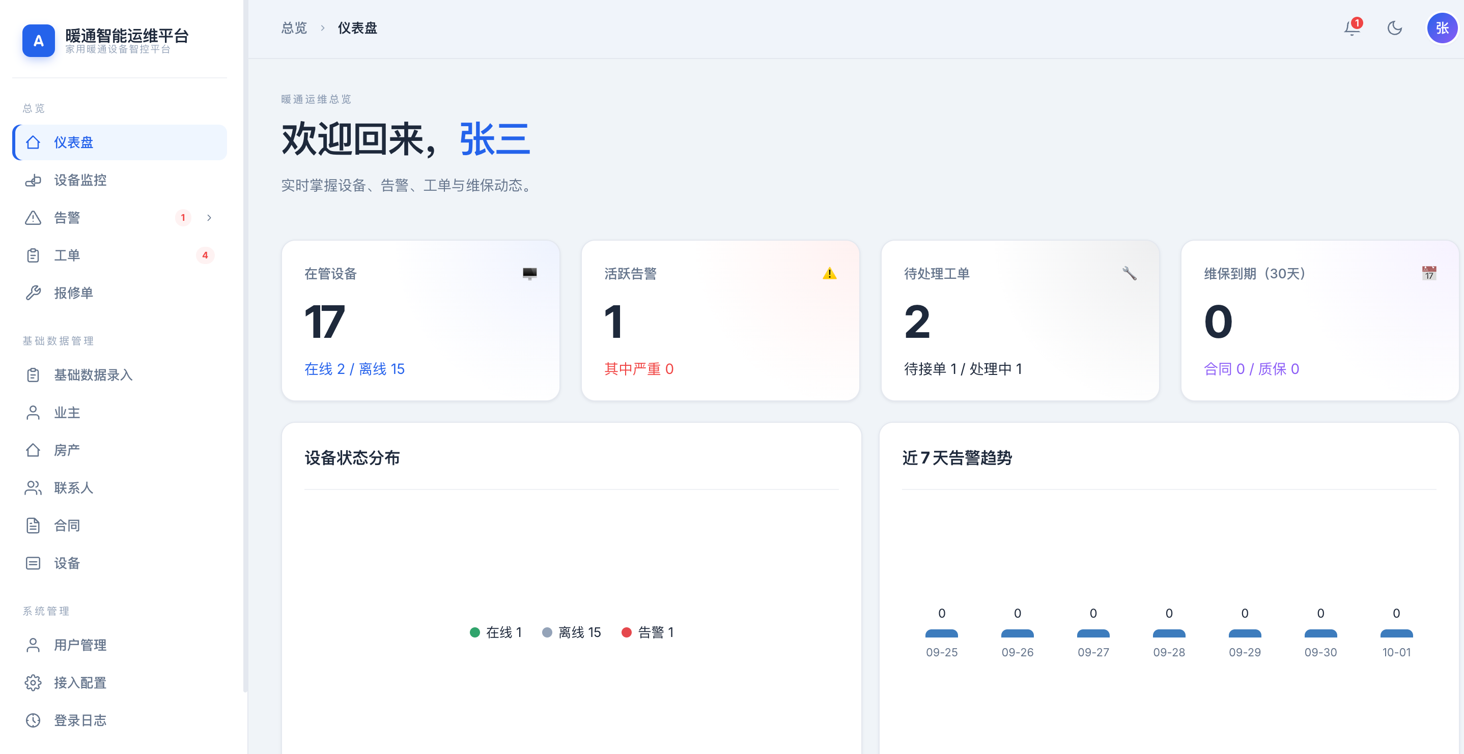暖通运维平台设备管理